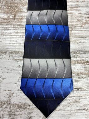 Covington Blue and Gray Striped Men's Silk Tie 60x4 Formal Business